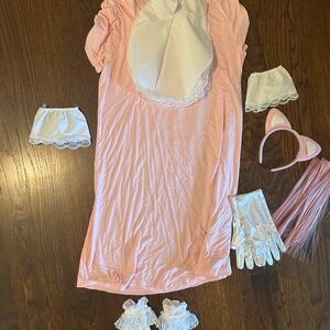 Pink and White Kitten Costume Set